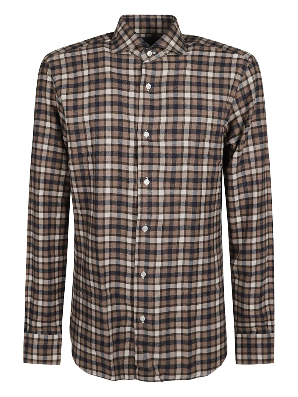 

Клетчатая хлопковая рубашка Barba, нейтральный