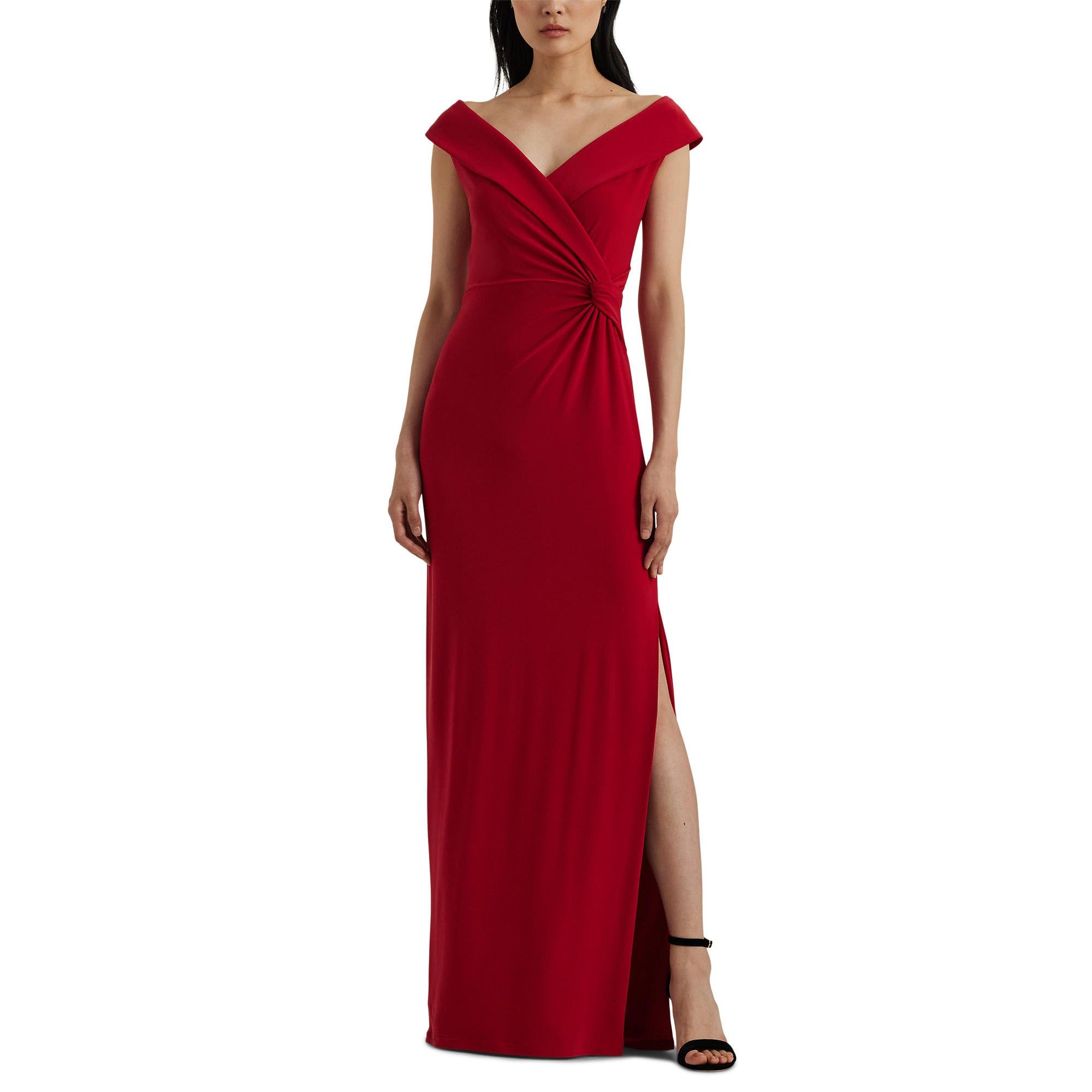 

Платье Lauren Ralph Lauren Jersey Off-The-Shoulder Gown, Festive Red