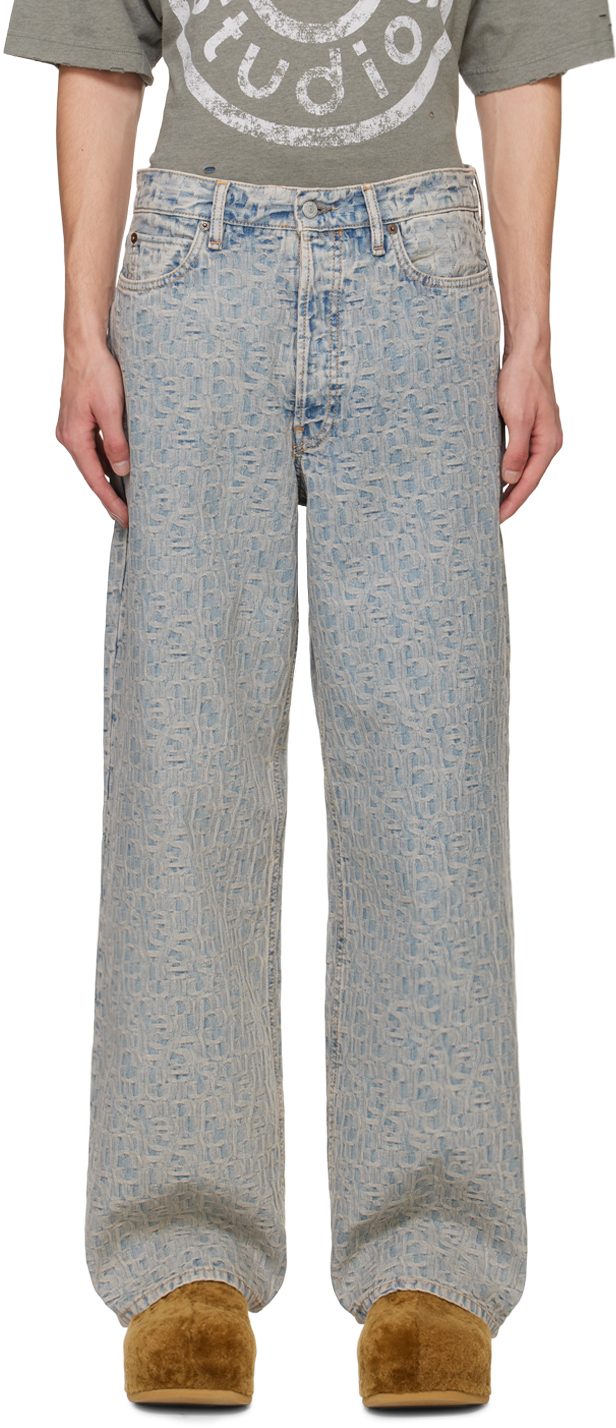

Синие свободные джинсы 1981M с монограммой Acne Studios