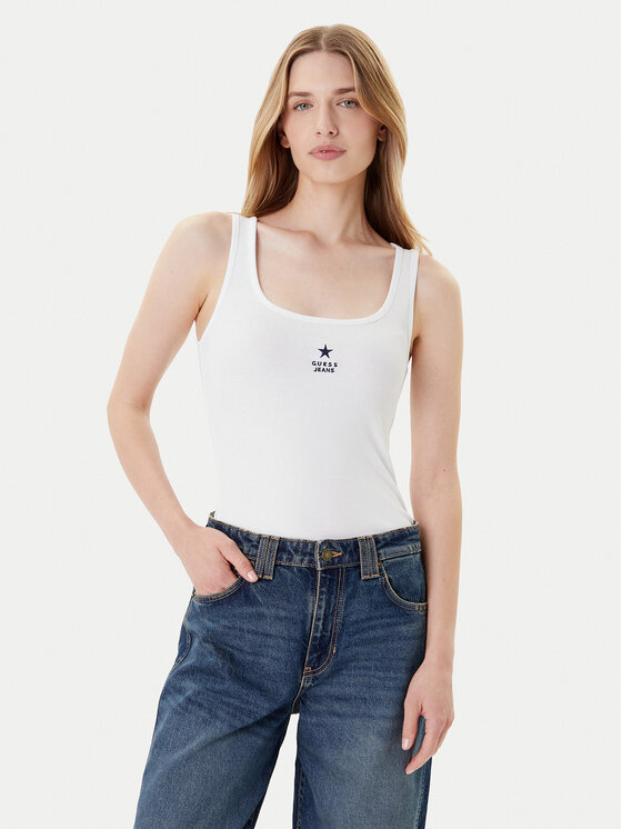 

Топ regular fit W4YP48 KA0H1 Guess Jeans, белый
