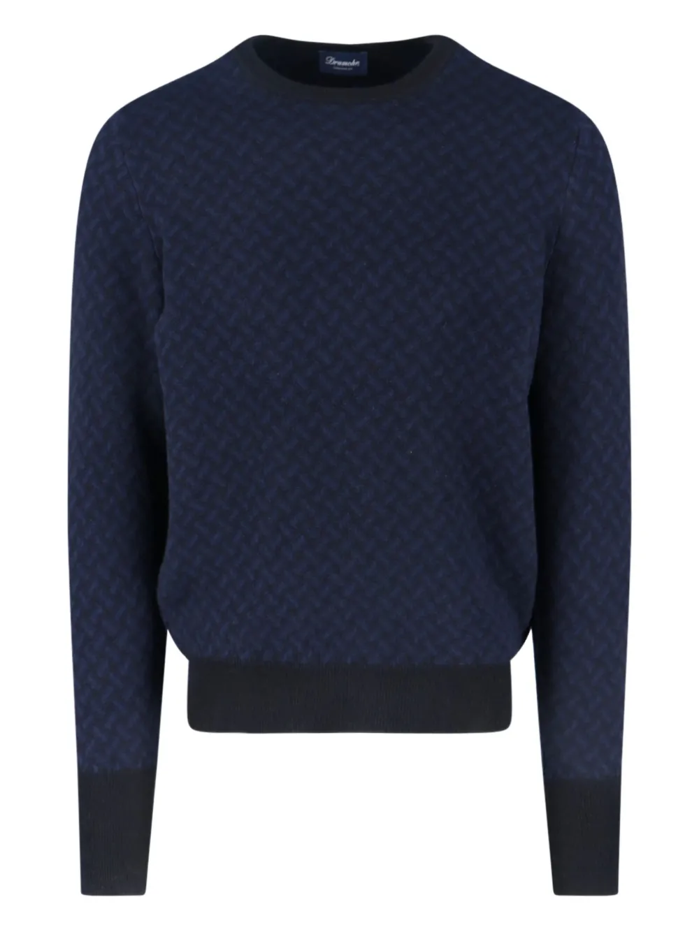 

Кашемировый свитер с узором «елочка» Drumohr, синий