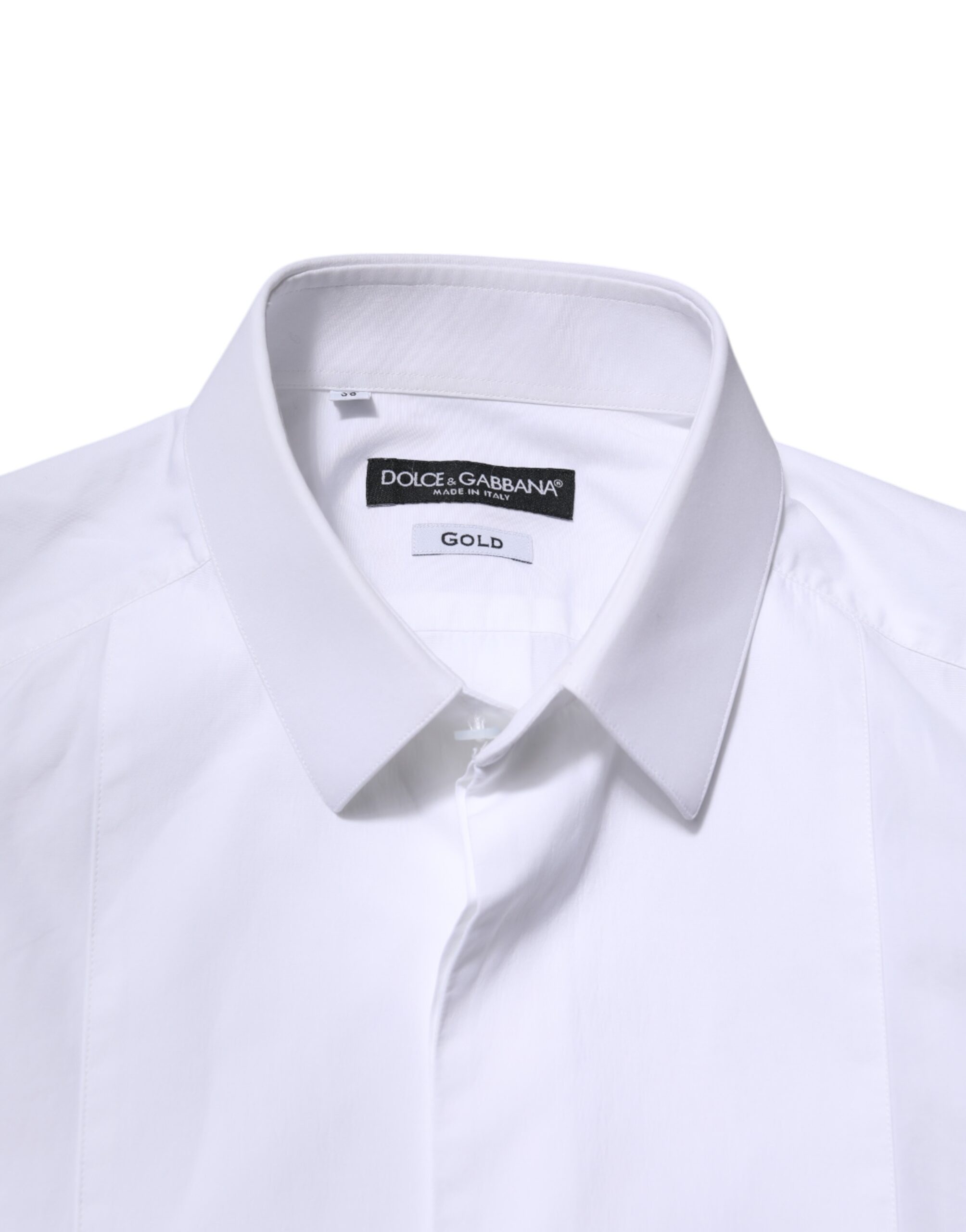 Белая хлопковая рубашка GOLD с длинными рукавами для мужчин Dolce & Gabbana, White — фото 4