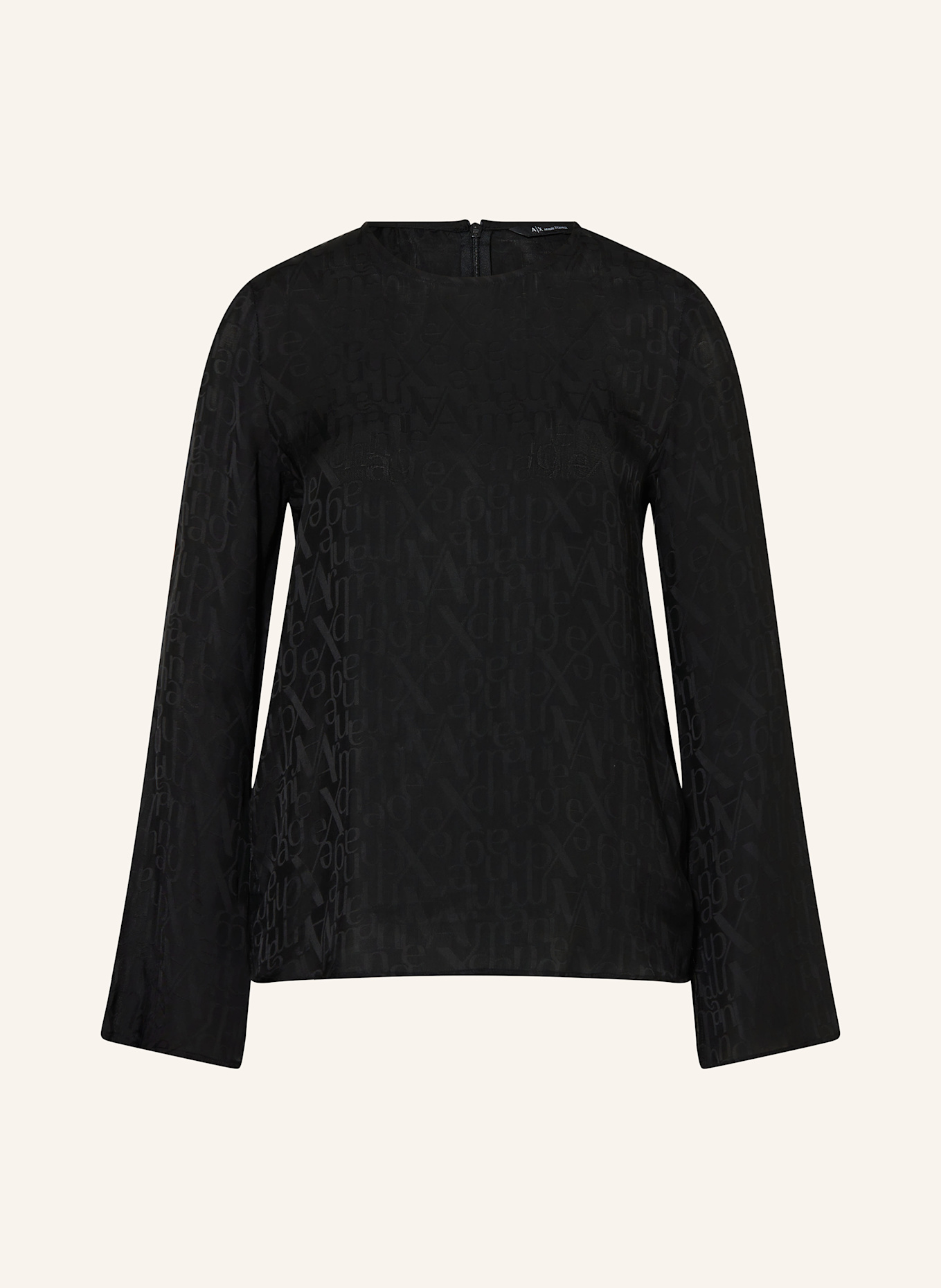 

Атласная блузка рубашка Armani Exchange, черный