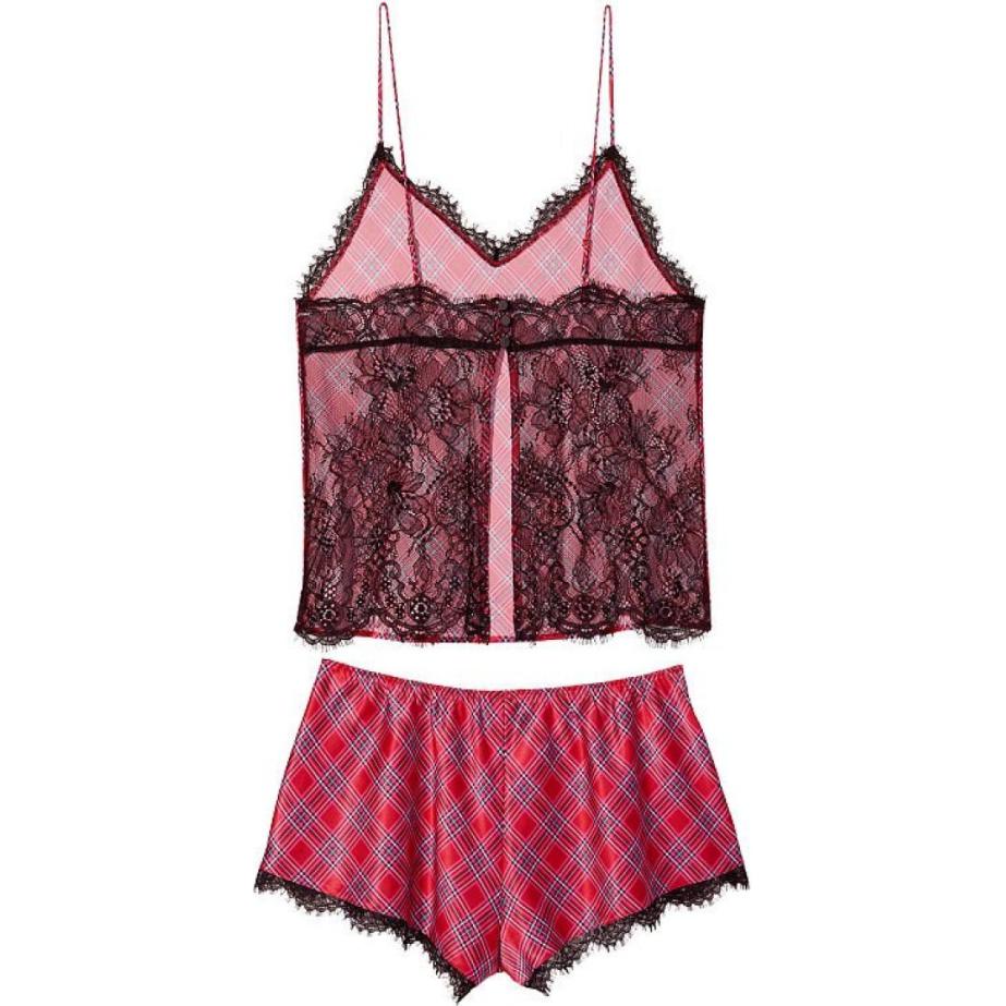 Сексуальный комплект пижамы SEXY KI красная клетка Victoria's Secret — фото 2