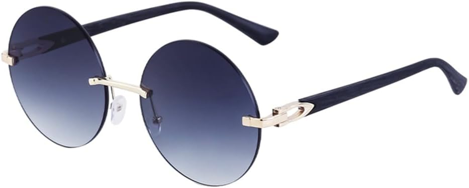 

Круглые солнцезащитные очки без оправы для женщин, винтажные солнцезащитные очки без оправы для мужчин, ретро-панк солнцезащитные очки, очки в стиле стимпанк generic, C2 Double Gray