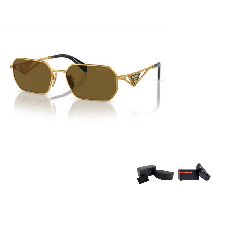 

Солнцезащитные очки с геометрической оправой PRADA, золотой