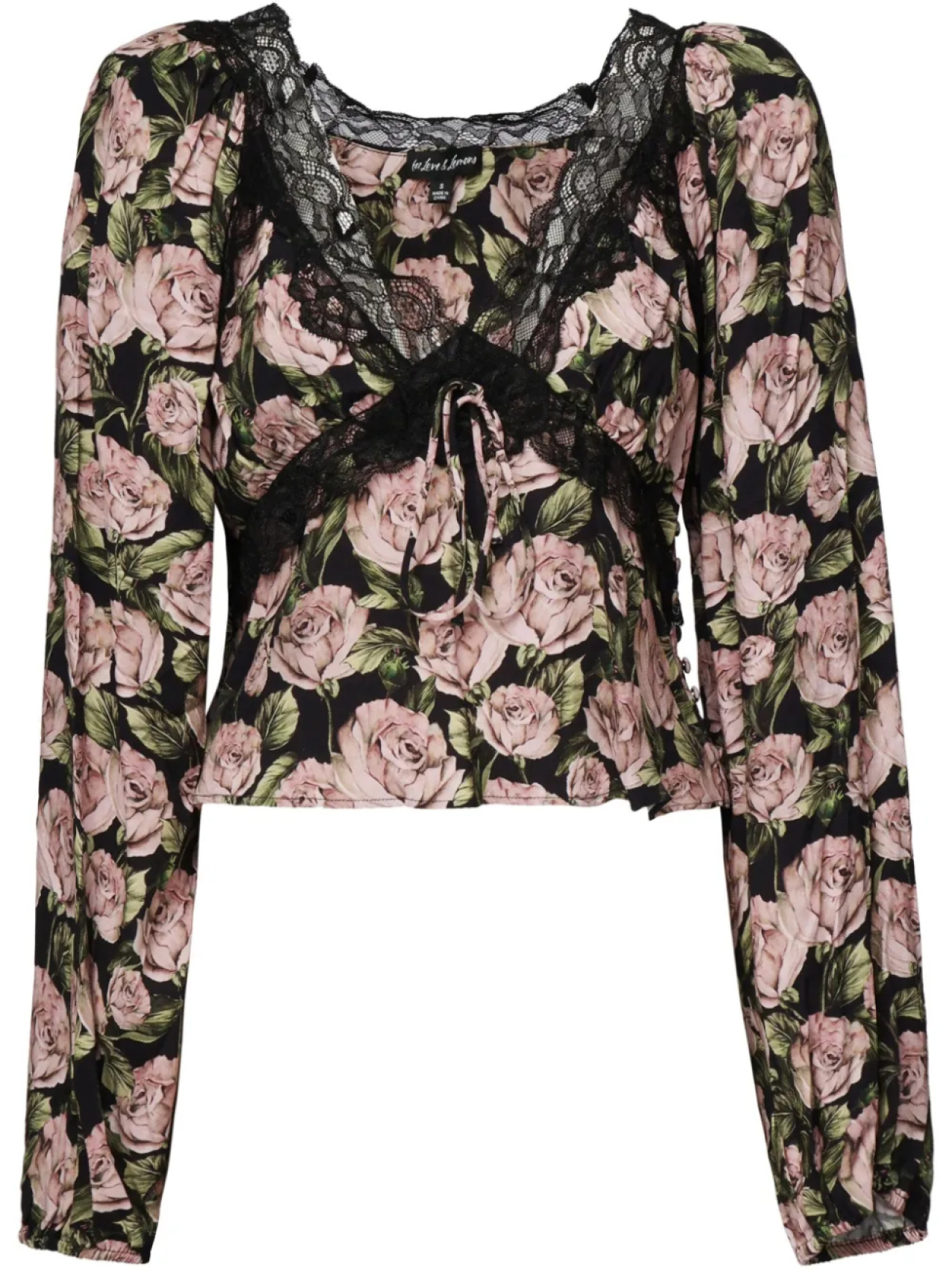 

Блузка с цветочным принтом For Love And Lemons, черный