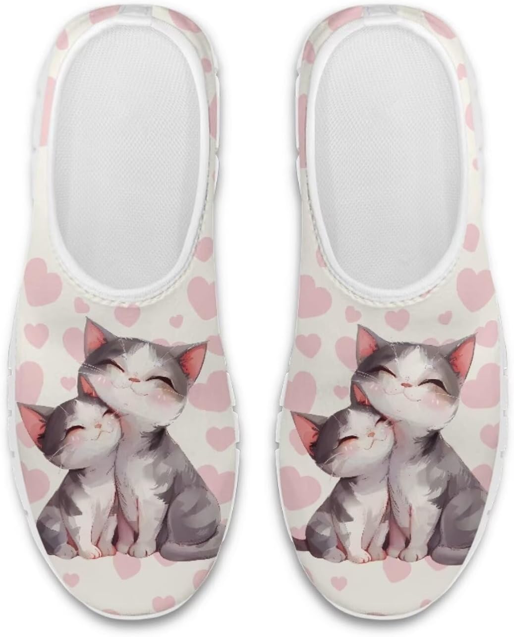 

Кроссовки-слипоны Chaqlin с анималистичным принтом, лоферы, широкие удобные низкие повседневные туфли для мужчин и женщин, для тренировок и повседневной носки, Cartoon Cat Love Print