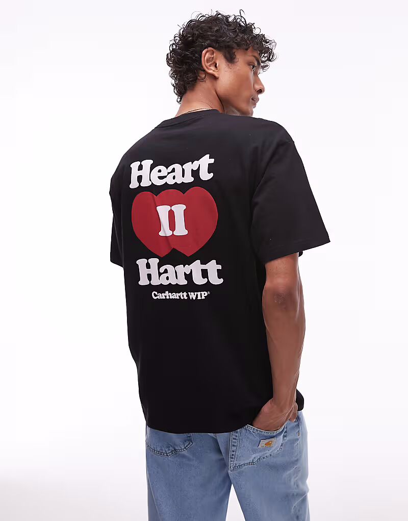 

Футболка Carhartt WIP Heart II с принтом на спине в виде мотива Hartt черного цвета