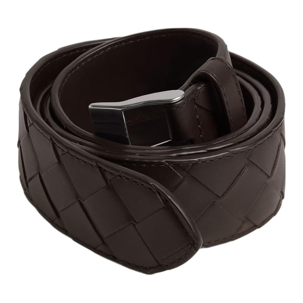 Bottega Veneta Мужской ремень из телячьей кожи шириной 3,5 см, Fondant — фото 2