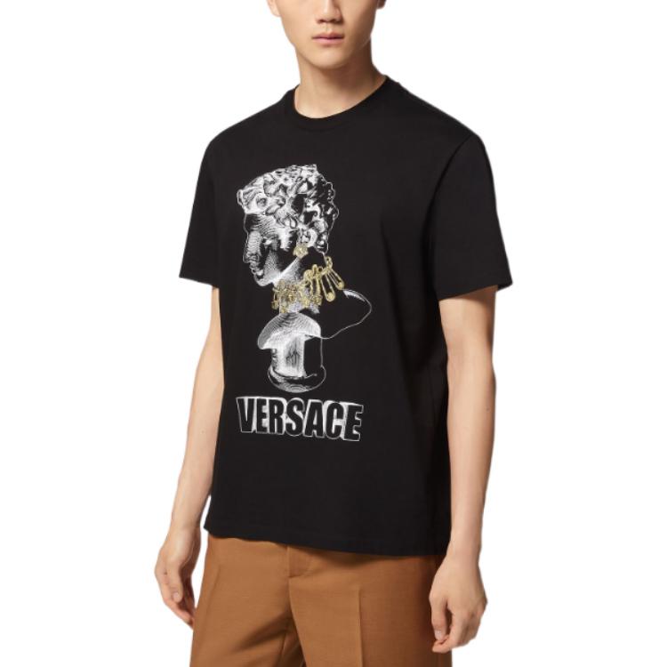 Футболка с принтом VERSACE, черная — фото 4