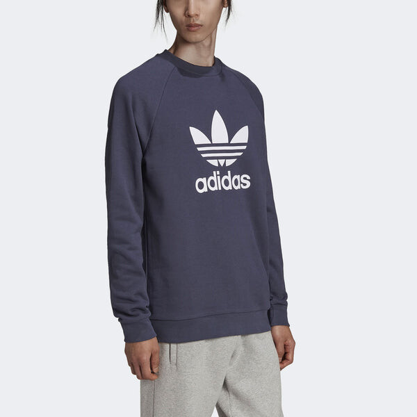 Толстовка Men's adidas originals Alphabet Large Logo Round Neck Sports Navy Blue, синий — фото 2