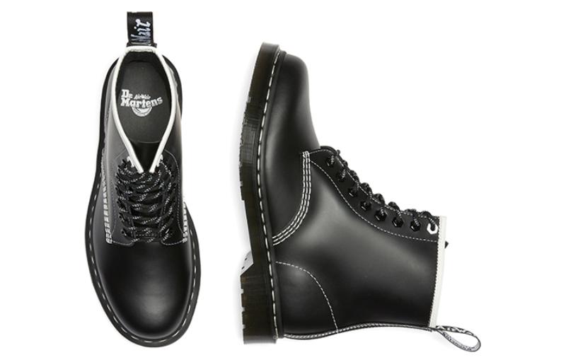 Мужские ботинки Dr.Martens 1460 кожаные с контрастной прострочкой, черный — фото 3