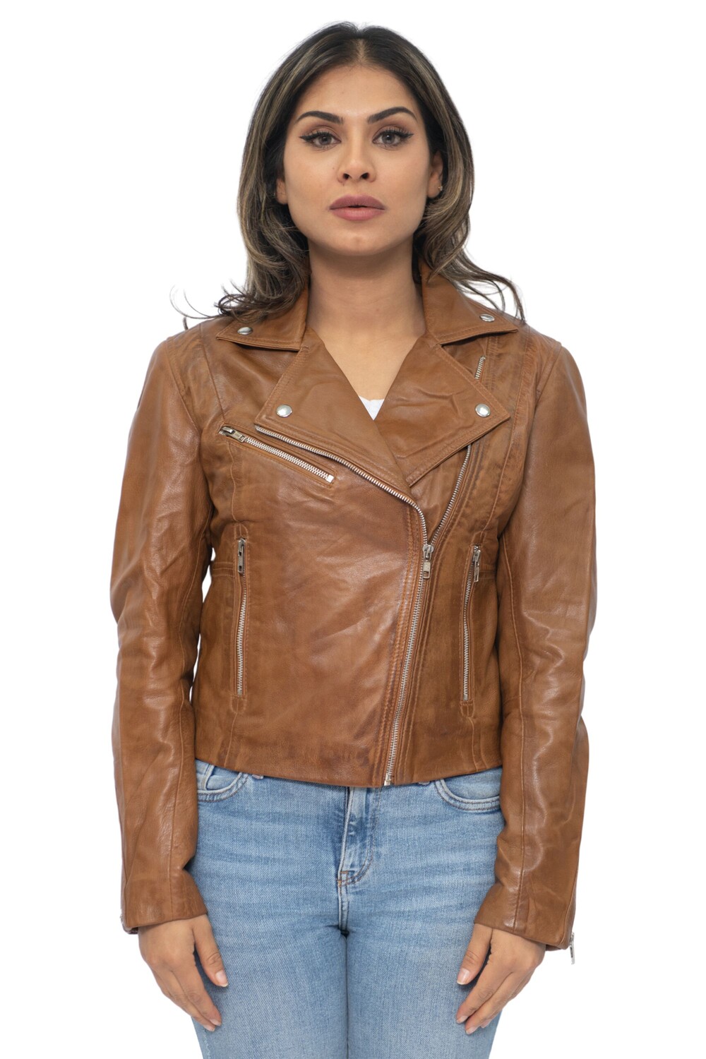 

Занзибарская кожаная байкерская куртка Infinity Leather, коричневый