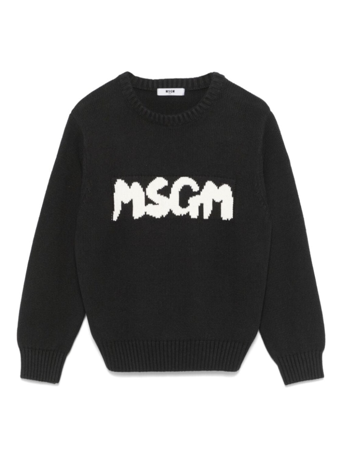 

Детский свитер с жаккардовым принтом и логотипом MSGM Msgm Kids, черный
