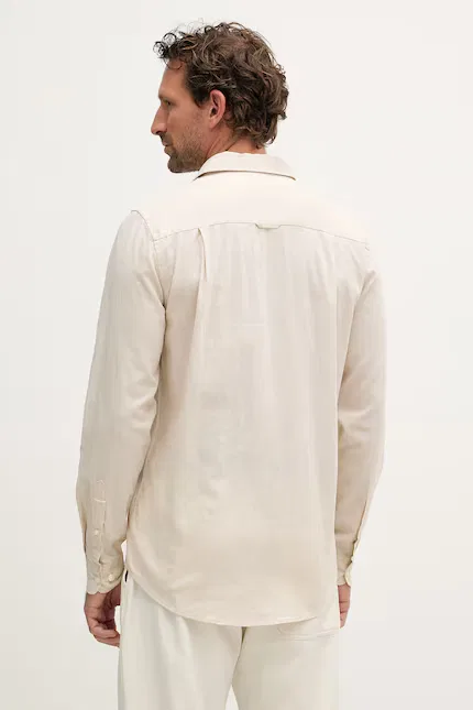 Рубашка safari с льном LINEN BLEND U.S. Polo Assn., бежевый — фото 3