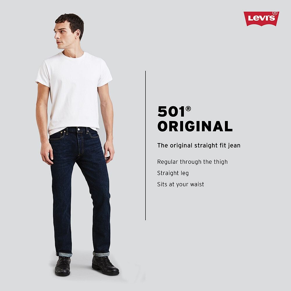 Мужские джинсы Levi's 501 оригинального кроя, цвет Optic White — фото 4
