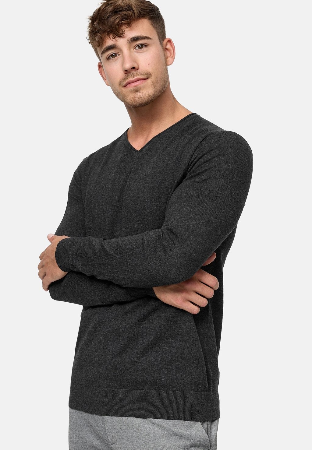

Вязаный свитер BEAM INDICODE JEANS, цвет charcoal mix