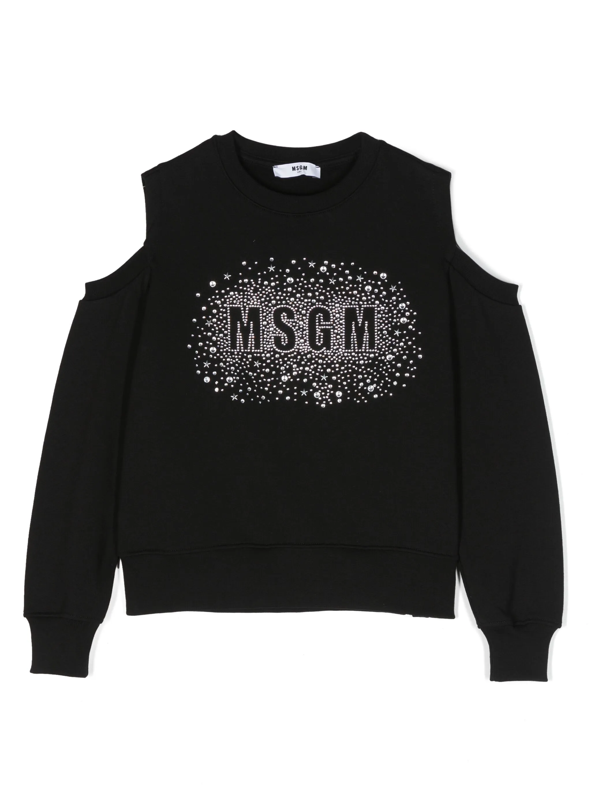 

Толстовка с логотипом и открытыми плечами Msgm Kids, черный