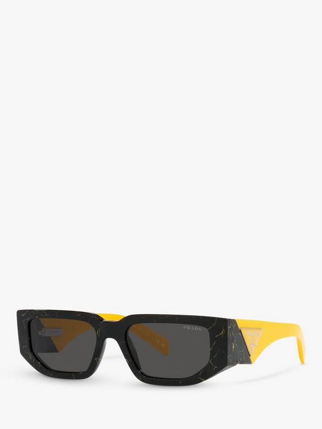 

Мужские прямоугольные солнцезащитные очки pr09zs Prada, цвет Black/Yellow