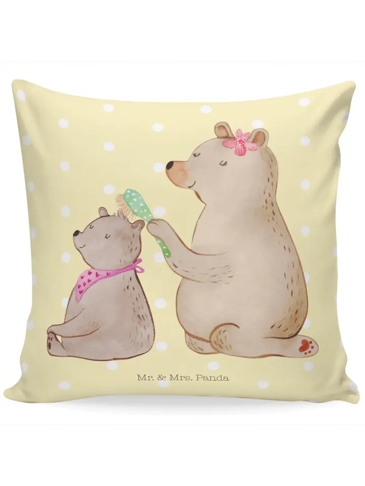 

Подушка Mr & Mrs Panda 40x40 Bär Kind, пастельно-желтый