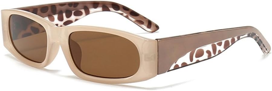 

Солнцезащитные очки в стиле ретро, ​​маленькие прямоугольные, 2027 год, для женщин, модные, с ярким леопардовым принтом, солнцезащитные очки UV400 для мужчин MTZJH, Beige Tea