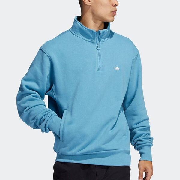 Куртка тяжелые shmoofoil 1 4 молния толстовка Adidas, голубой — фото 4