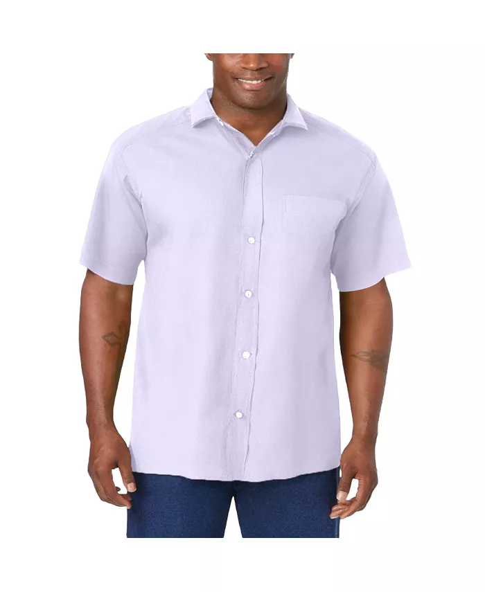 

Мужская немнущаяся короткорукавная рубашка Oxford Dress Shirt KingSize, розовый