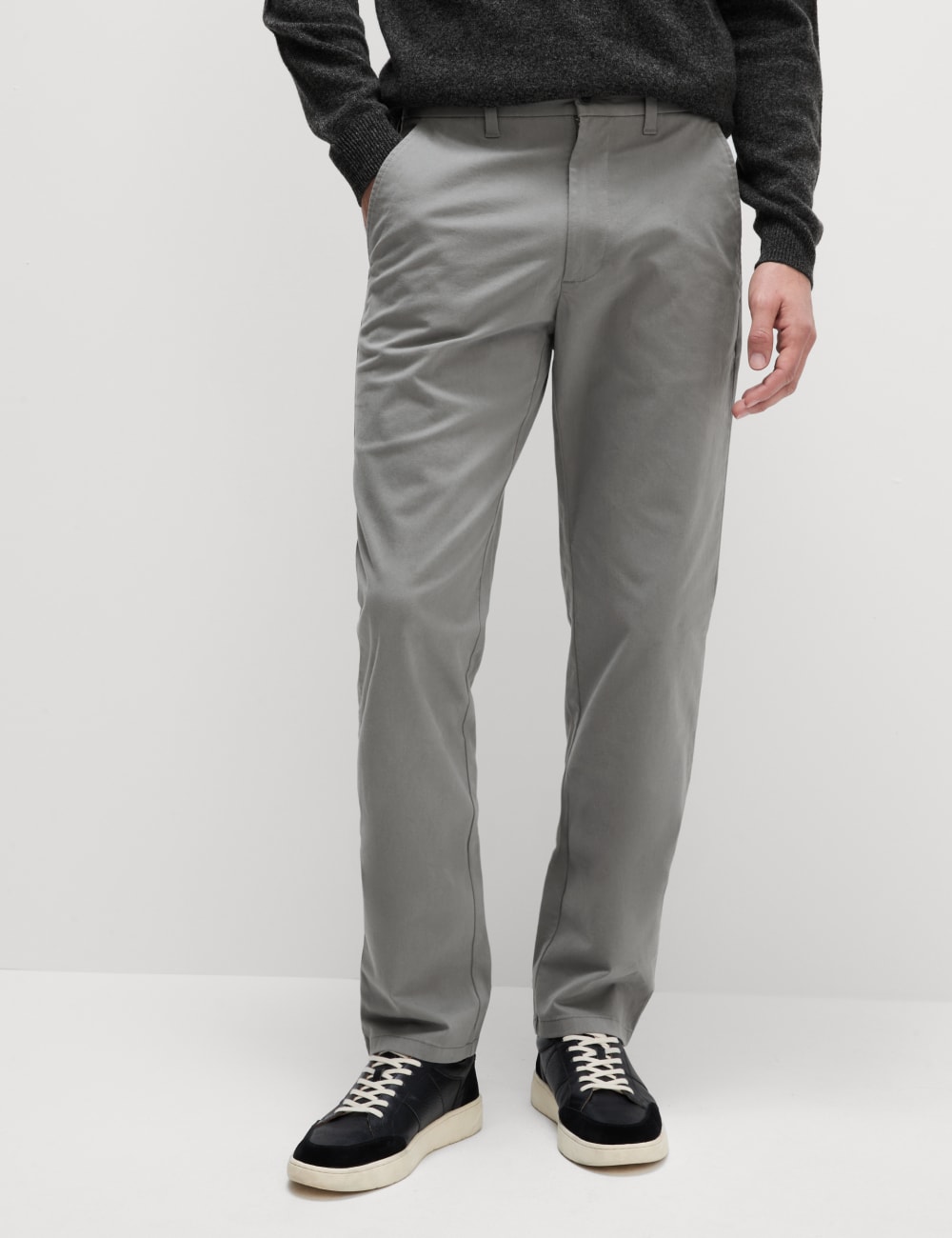 

Брюки-чиносы Regular Fit Stretch Marks & Spencer, цвет Ash grey