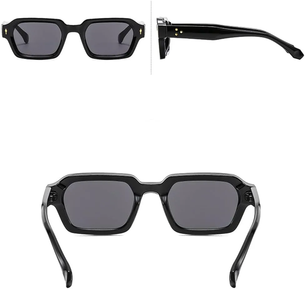 

Модные маленькие солнцезащитные очки для женщин и мужчин в стиле ретро с двухцветной оправой, солнцезащитные очки с защитой от УФ-излучения UV400 TVTBBVV, Clear Green