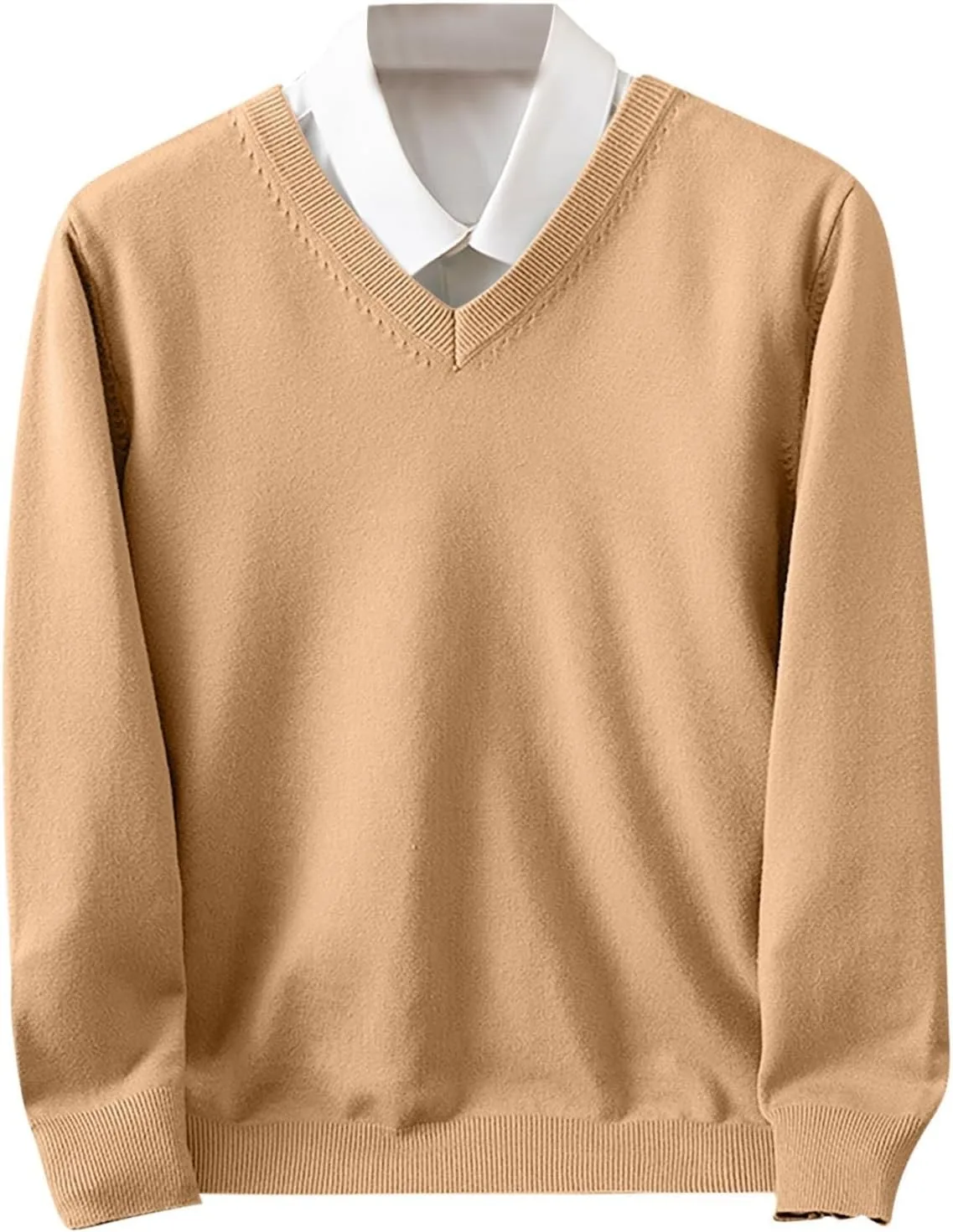 

Мужской вязаный свитер с V-образным вырезом, легкий и уютный, свободного кроя