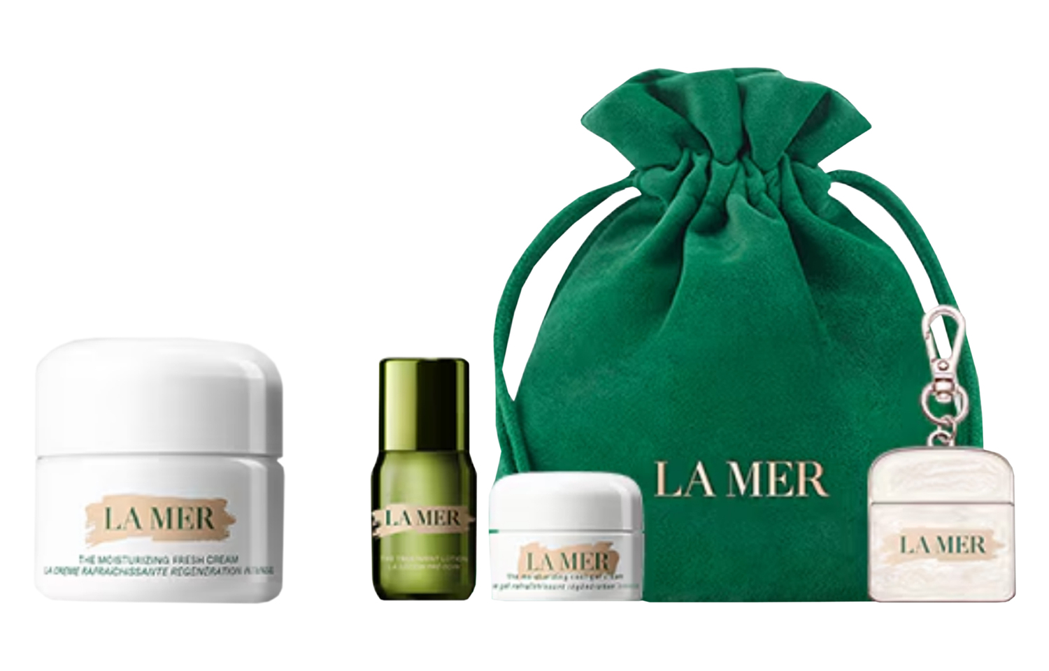 

HAILANZHIMI набор для ухода с питанием и восстановлением увлажняет и смягчает 15мл+15мл+3,5мл+подвеска+карман LA MER