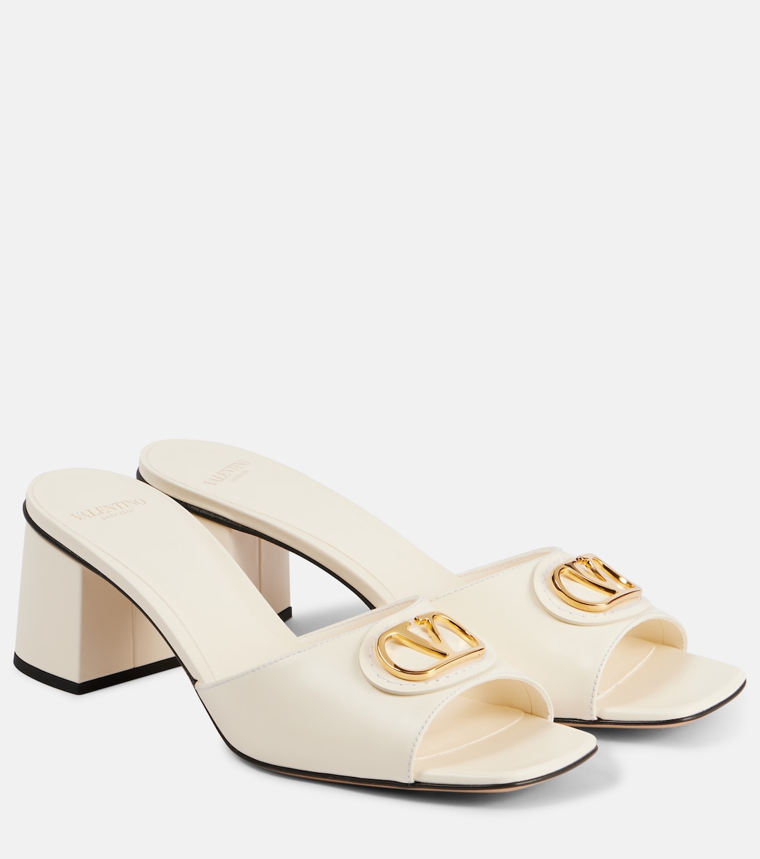 Кожаные мюли VLogo Valentino Garavani, слоновая кость