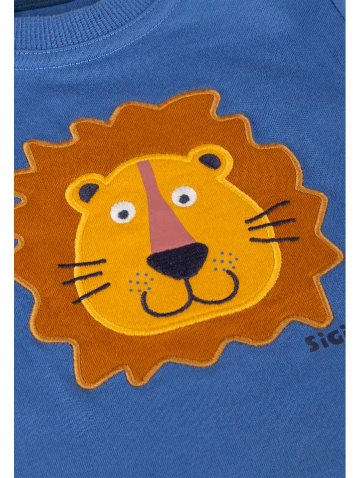 Sigikid Футболка Tiger & Lion, средне-синего цвета — фото 3