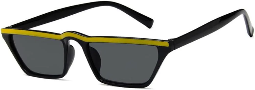 

Модные солнцезащитные очки «кошачий глаз» для женщин, белые с черными линзами, маленькая оправа, классические женские очки в стиле ретро SZVVBKK, C1 Yellow Black