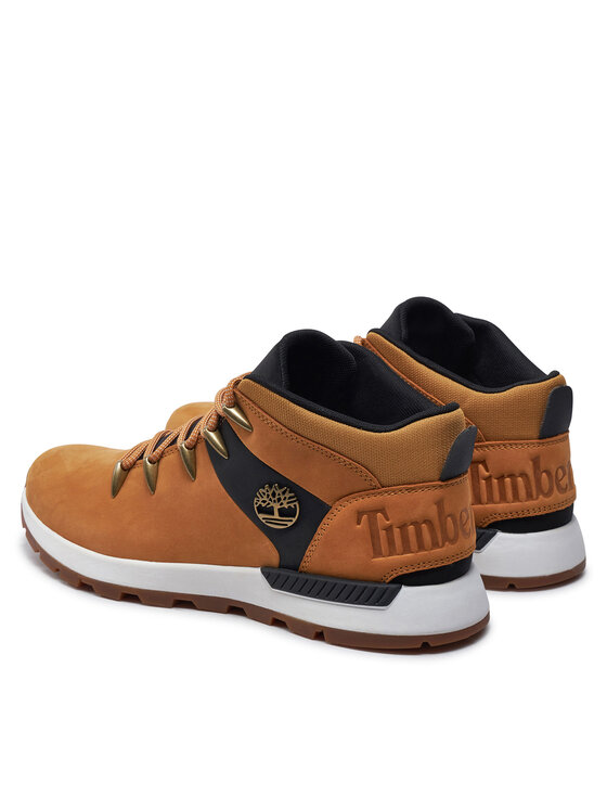 Мужские ботинки Timberland на шнуровке комбинированные, оранжево-черный — фото 3
