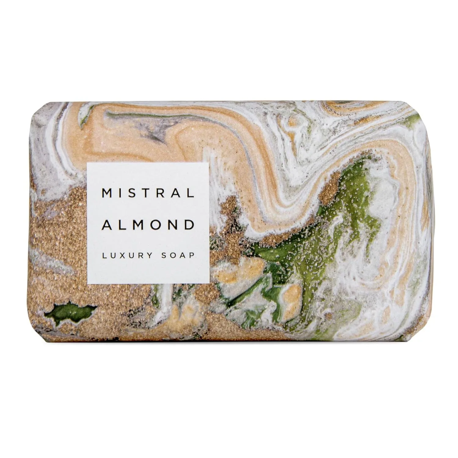 Мыло Mistral Marbles с маслом ши и миндалем 198.45 г (1 шт.), white