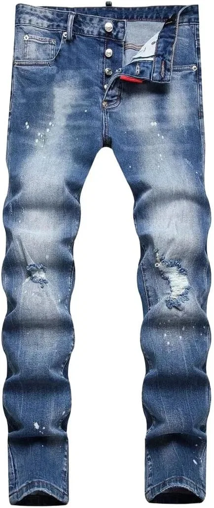 Джинсы скинни, рваные, 6