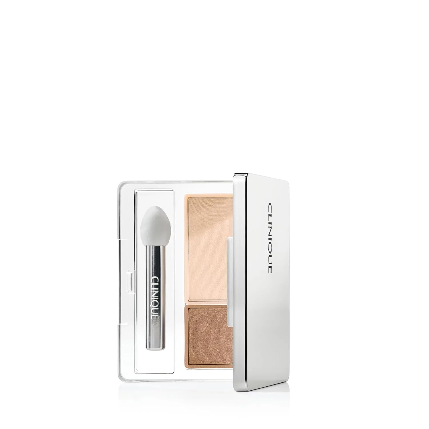 Тени для век Clinique All About Shadow Duo, безопасные для чувствительных глаз, стойкие, легко наносятся, AK Ivory Bisque/Bronze Satin - Shimmer