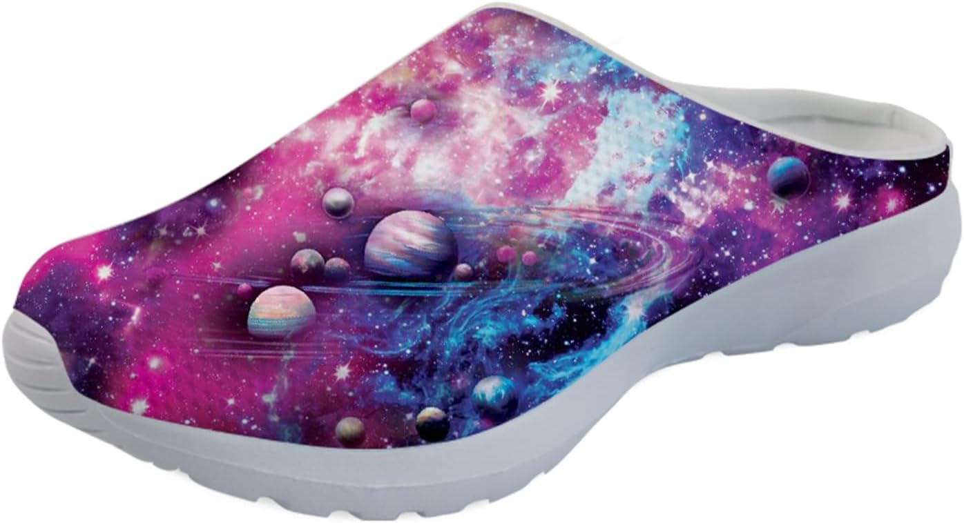 

Женские мюли Forchrinse South Indian Aztec с полоской, тапочки на плоской подошве с поддержкой свода стопы, для ходьбы, садовые сабо, легкие, фиолетовый