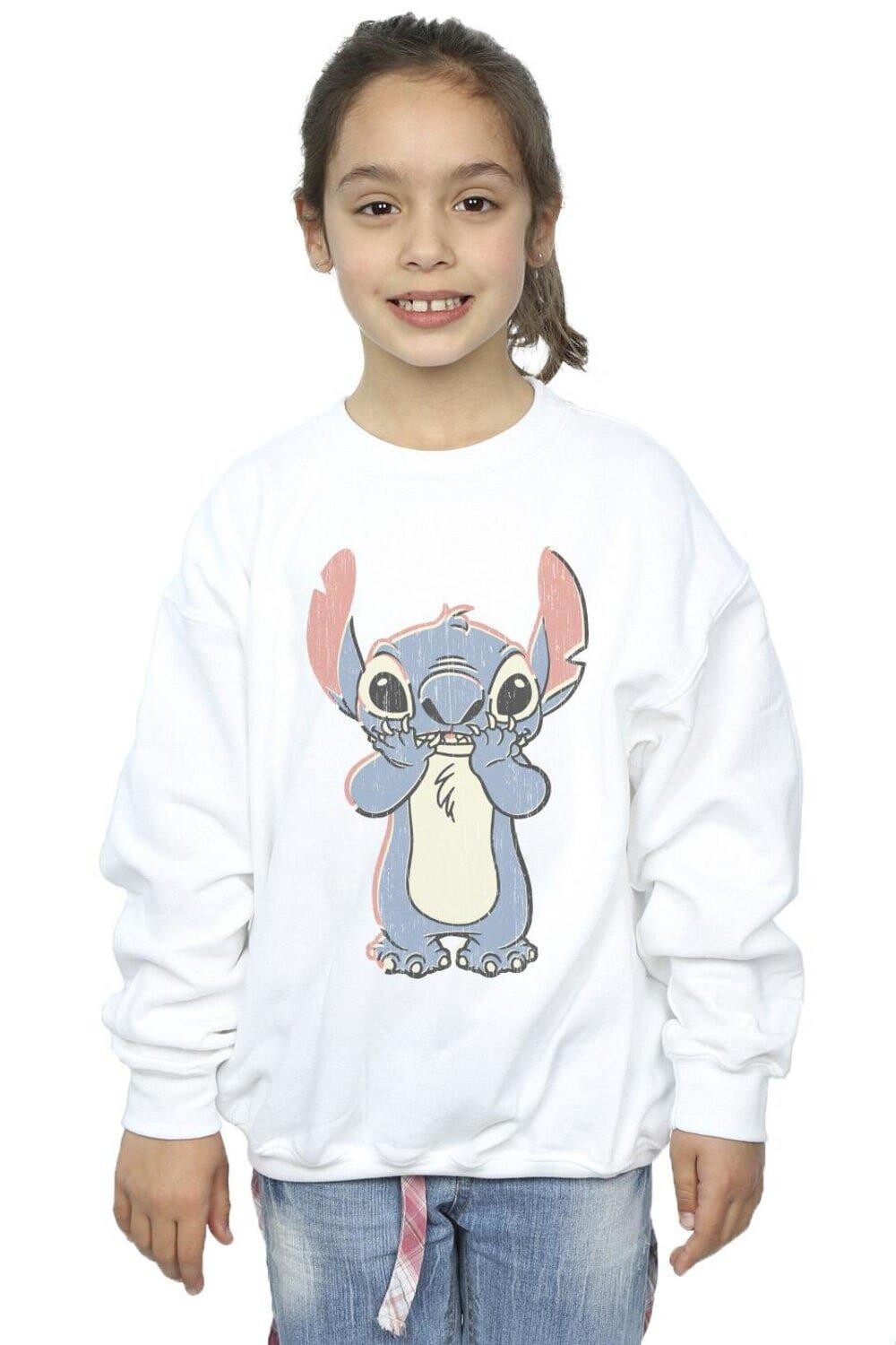 

Толстовка с крупным принтом Lilo And Stitch Disney, белый