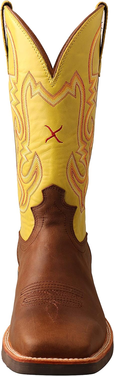 Ковбойские сапоги Twisted X Men's Ruff Stock Western с широким квадратным носком - Mrs0067, светло-коричневый — фото 4