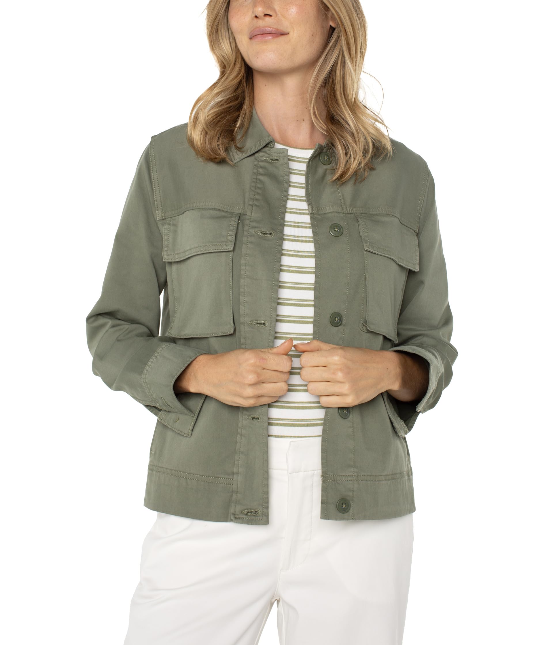 

Куртка Liverpool Los Angeles Button Front Cargo Jacket, цвет Martini Olive