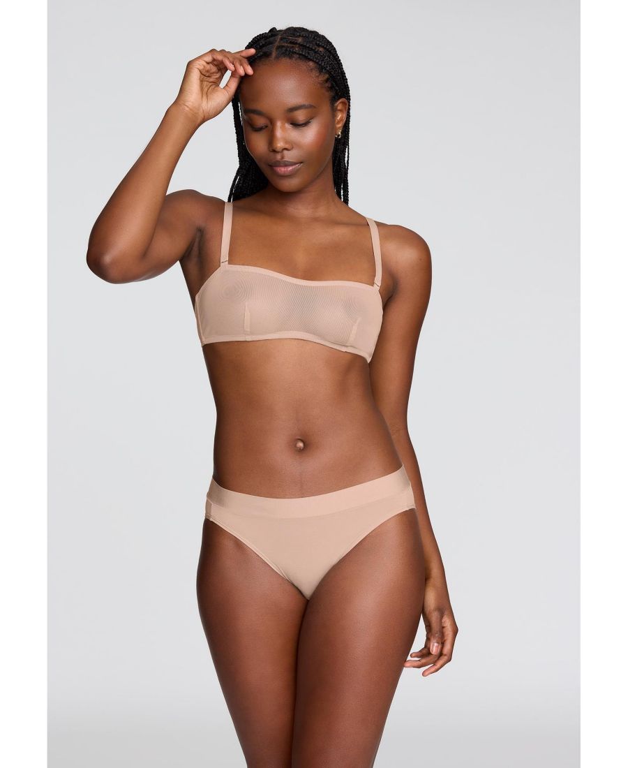 

Женский беспроводной бюстгальтер-балконет из сетчатой ткани CUUP, Sand