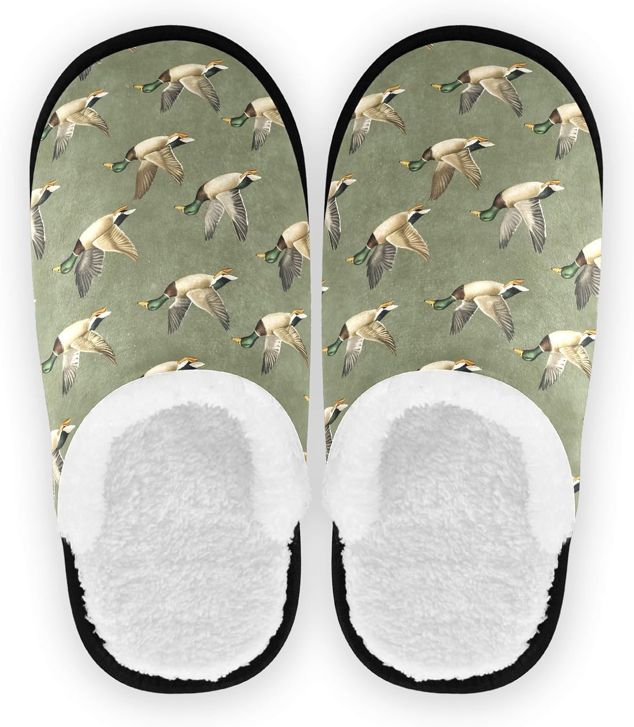 

Домашние тапочки JHKKU из мягкого ворса, теплые, нескользящие, для женщин и мужчин, уютные, для дома и путешествий, Mallard Ducks