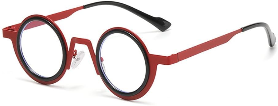 

Ретро круглые панк металлические солнцезащитные очки для женщин, защита от УФ-излучения UV400, модные прозрачные линзы, для мужчин, двухцветная оправа KTUCN, Red Black Clear