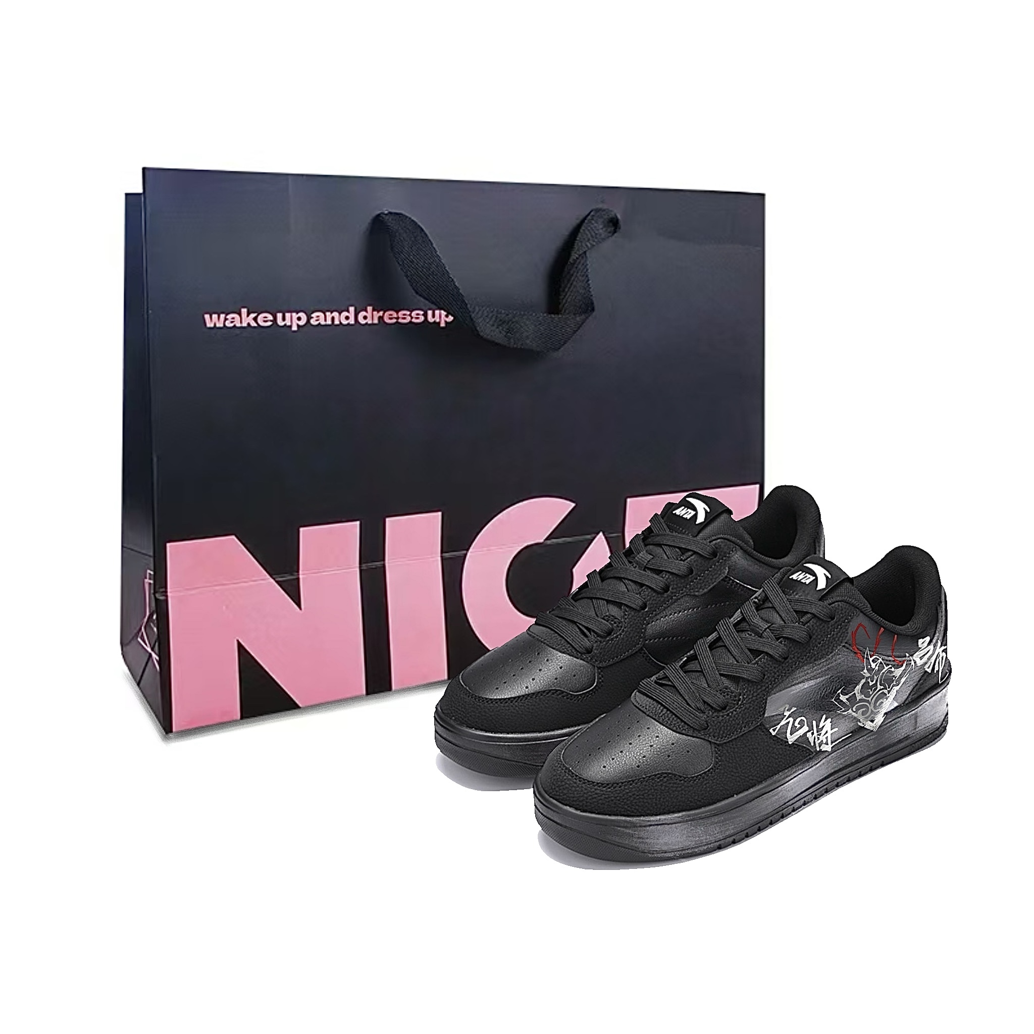 

Классические амортизирующие, износостойкие низкие скейтбордистские кроссовки для мужчин Anta, черный