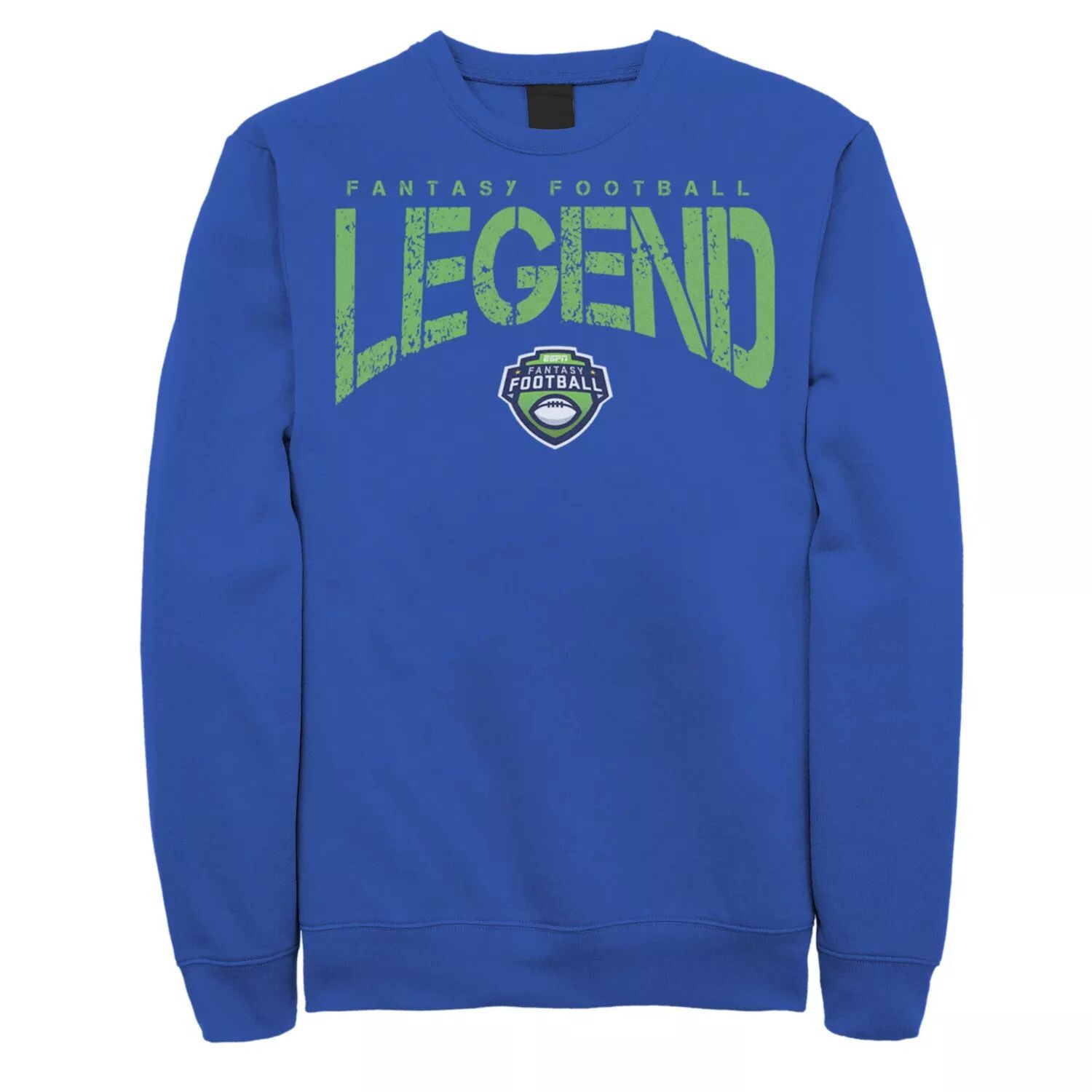 

Мужской зеленый свитшот с рваной надписью ESPN Fantasy Football Legend Licensed Character