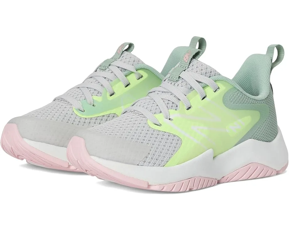 Кроссовки New Balance Kids Rave Run v2 (Little Kid), Grey Matter/Mint Flash/Mosaic Green
