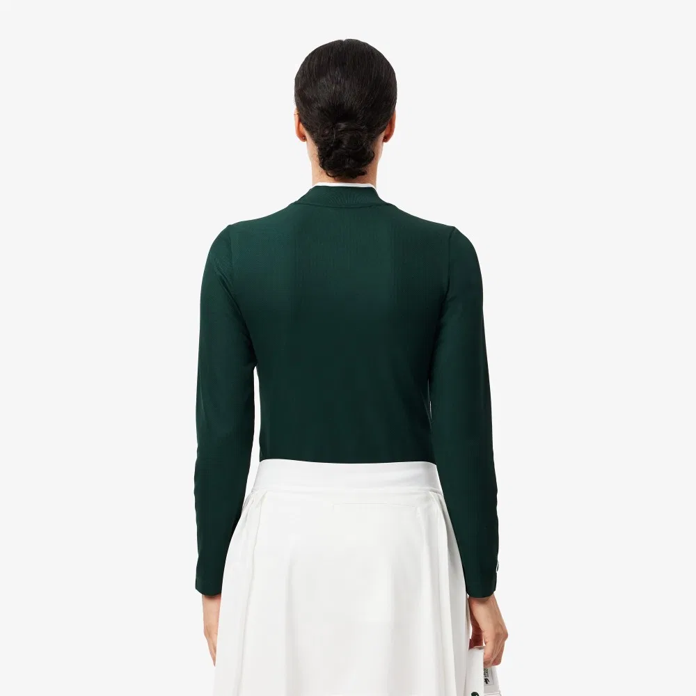 Футболка Lacoste с длинным рукавом, графический принт, глубокий зелёный — фото 3